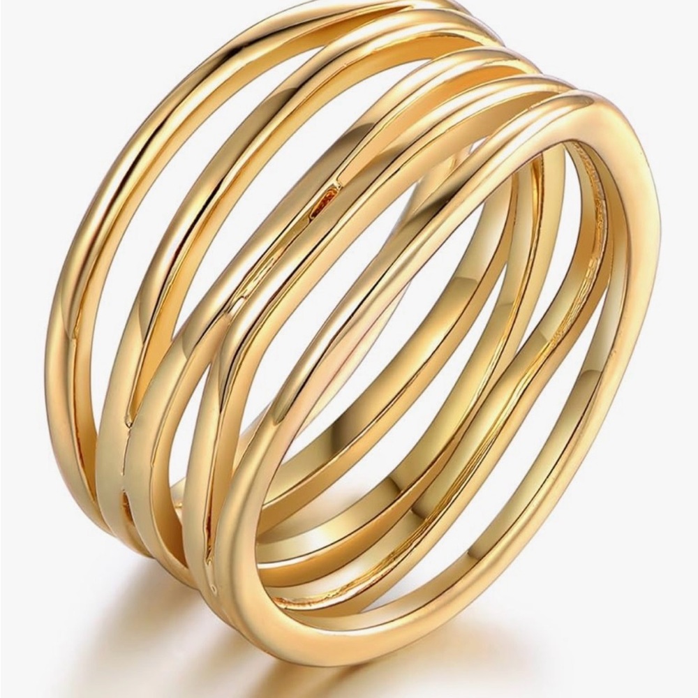 Elegant Gold-Tone Women's Ring 18kt gold plated‎